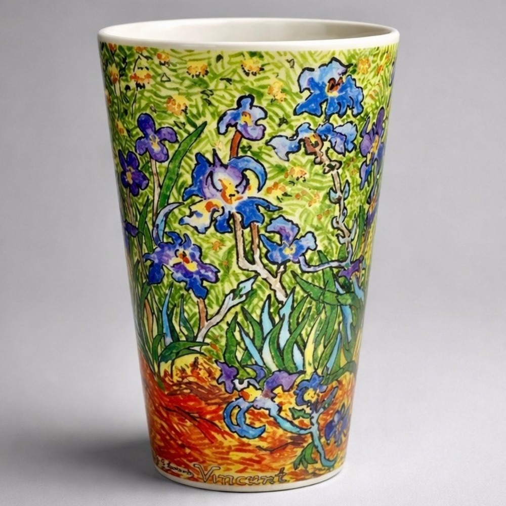 Chaleur Master Series Vincent Van Gogh Irises Tall Latte Mug Multicolor Like New - Picture 2 of 6
